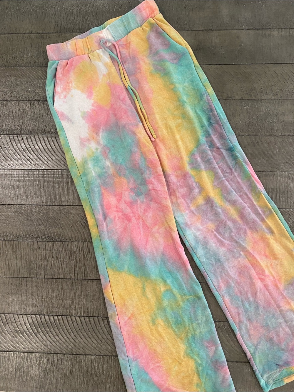 Bluivy Pastel Tie-Dye Track Pants - Pink, Yellow, Blue